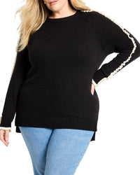 Nic+Zoe Plus Ruffled Down Sweater