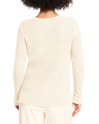 Nic+Zoe Petite Shimmer Waffle V-Neck Sweater