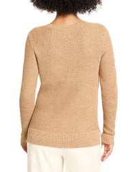 Nic+Zoe Shimmer Waffle V-Neck Sweater