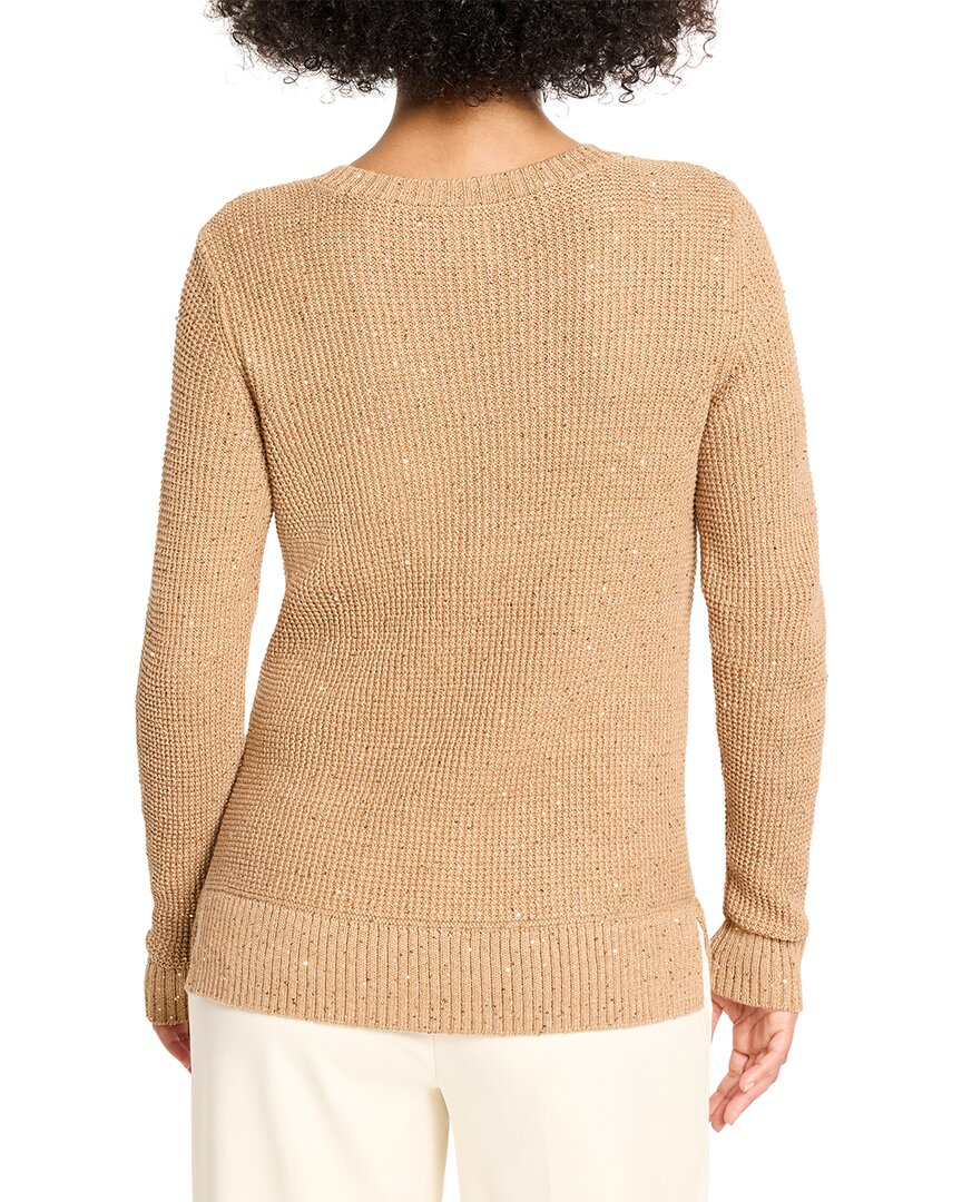 Nic+Zoe Shimmer Waffle V-Neck Sweater
