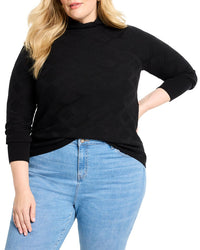 Nic+Zoe Plus Textured Diamonds Sweater