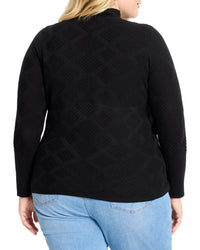 Nic+Zoe Plus Textured Diamonds Sweater
