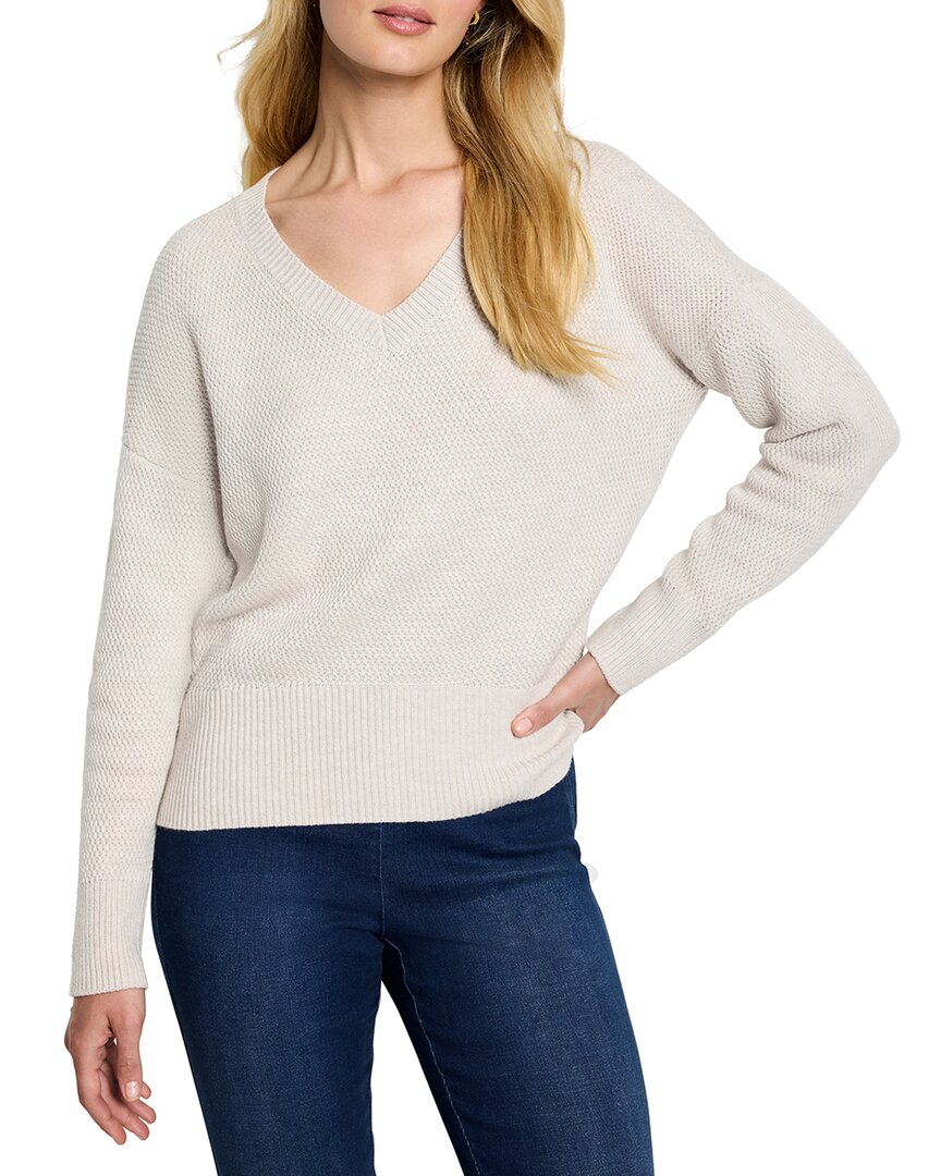 Nic+Zoe Petite Tuck Stitch V-Neck Sweater