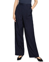 Theory Double-Pleat Linen-Blend Pant