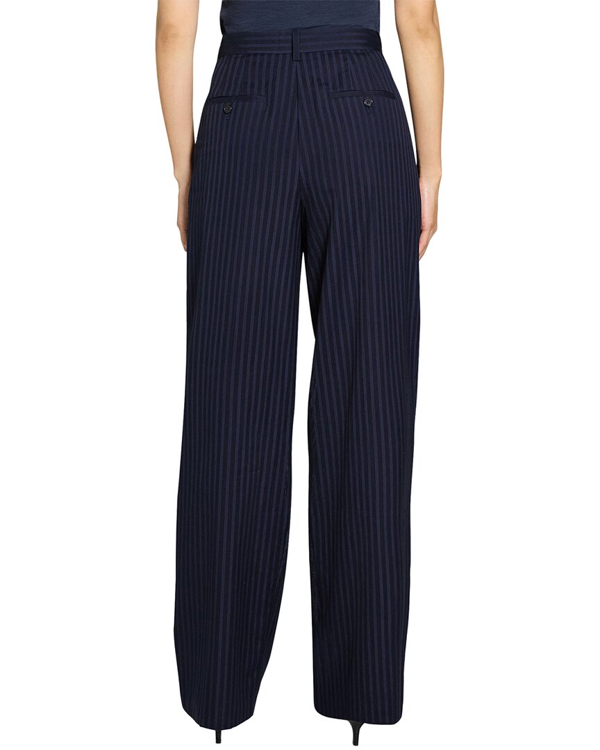Theory Double-Pleat Linen-Blend Pant