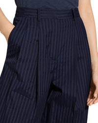 Theory Double-Pleat Linen-Blend Pant