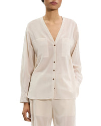 Theory Sheer Lightweight Wool Shirt