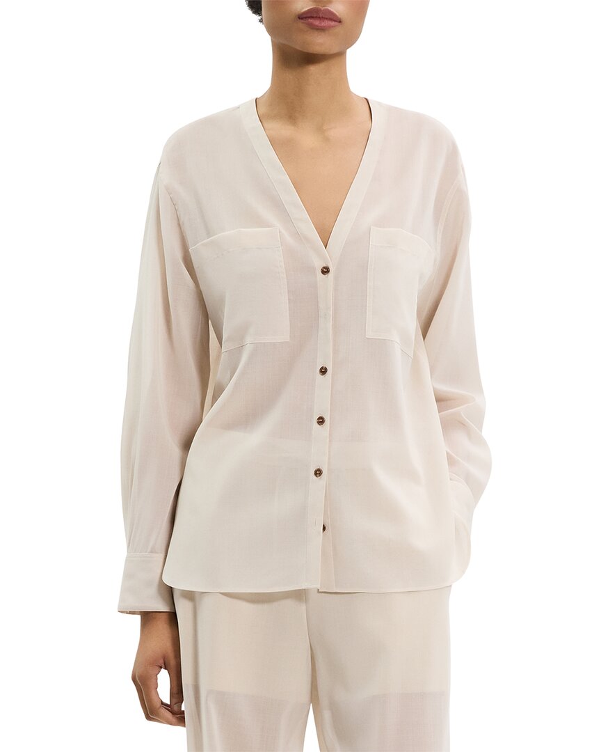 Theory Sheer Lightweight Wool Shirt