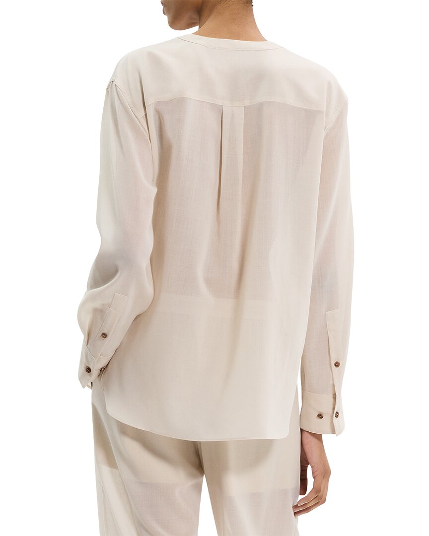 Theory Sheer Lightweight Wool Shirt