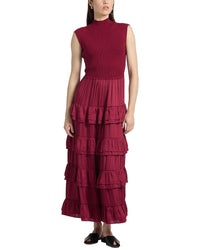 Derek Lam 10 Crosby Klea Mixed Media Multi Tiered Dress