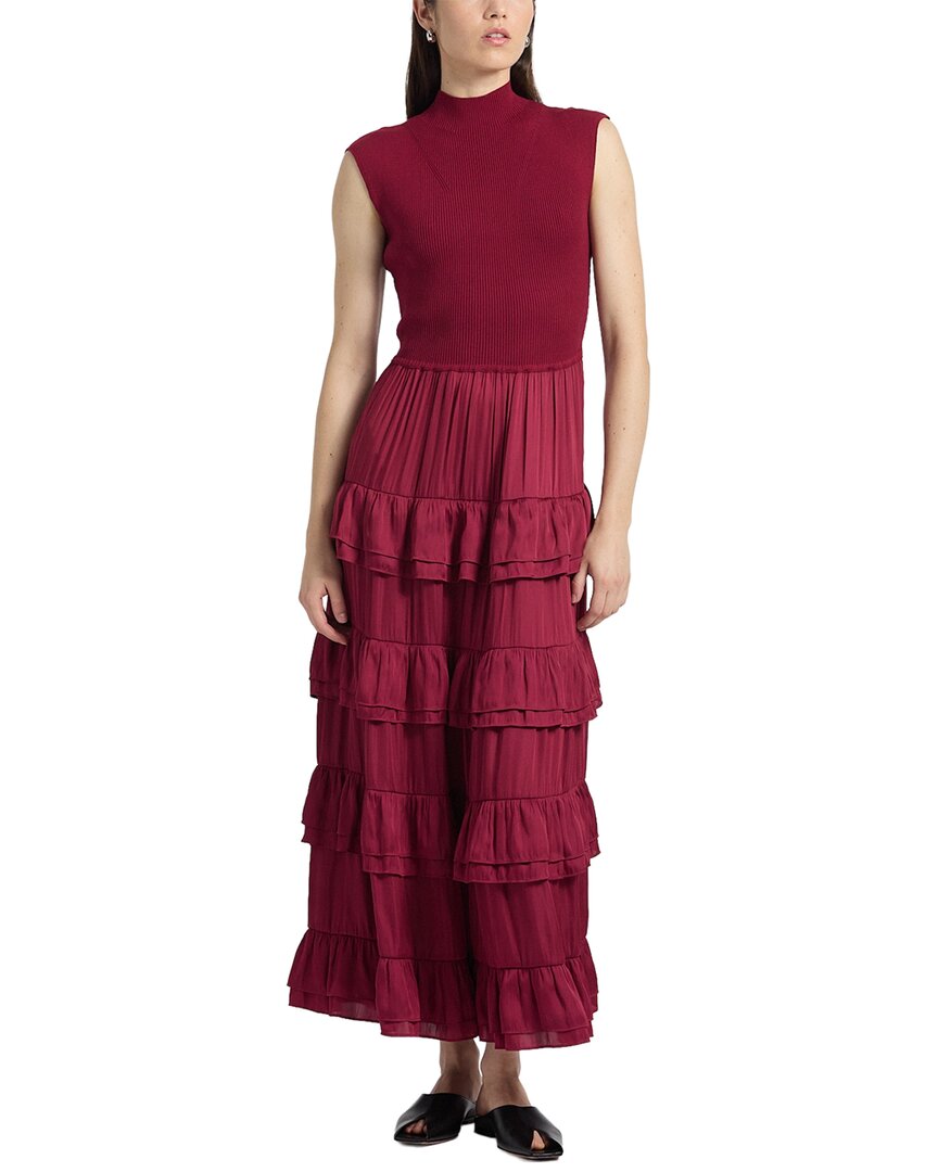Derek Lam 10 Crosby Klea Mixed Media Multi Tiered Dress