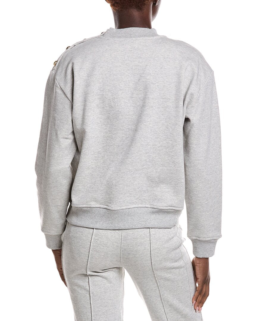 Derek Lam 10 Crosby Hylda French Terry Button Shoulder Sweatshirt