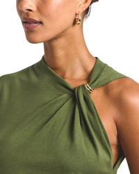 Derek Lam 10 Crosby Evelise Asymmetric Embellished Twist Dress