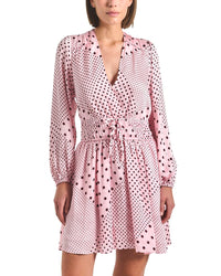 Derek Lam 10 Crosby Calanthe Printed Satin Long Sleeve Dress