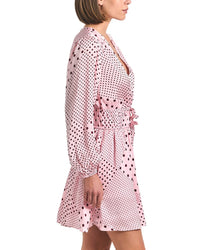Derek Lam 10 Crosby Calanthe Printed Satin Long Sleeve Dress