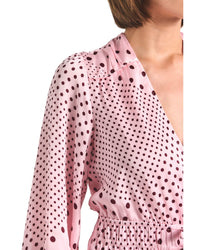Derek Lam 10 Crosby Calanthe Printed Satin Long Sleeve Dress