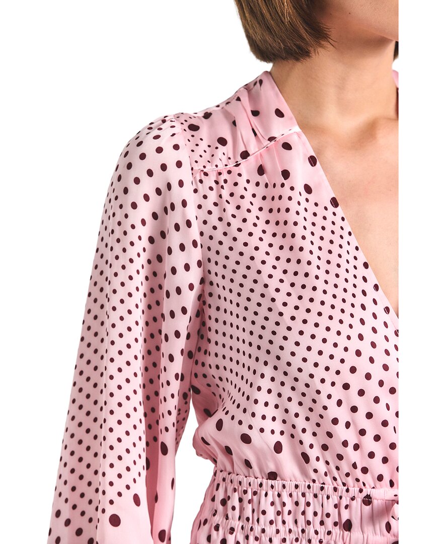 Derek Lam 10 Crosby Calanthe Printed Satin Long Sleeve Dress