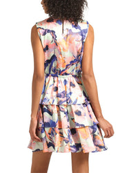 Derek Lam 10 Crosby Ida Floral Print Satin Tiered Dress