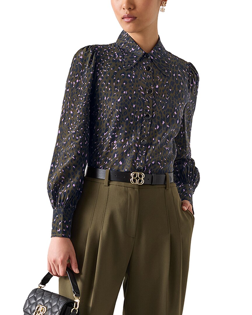 Lk Bennett Sonya Woven Silk Top