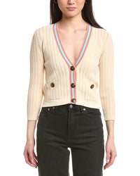 L’Agence Irvin Pointelle Cropped Cardigan