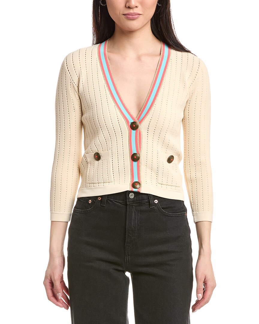 L’Agence Irvin Pointelle Cropped Cardigan