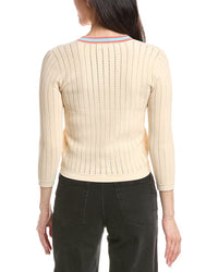 L’Agence Irvin Pointelle Cropped Cardigan