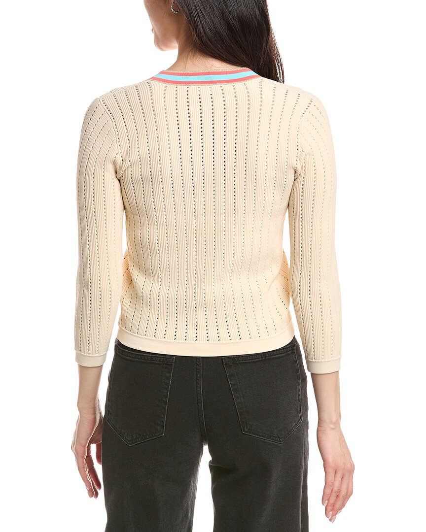 L’Agence Irvin Pointelle Cropped Cardigan