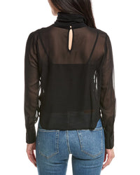 L'agence Toulon Mix Turtleneck Silk Top