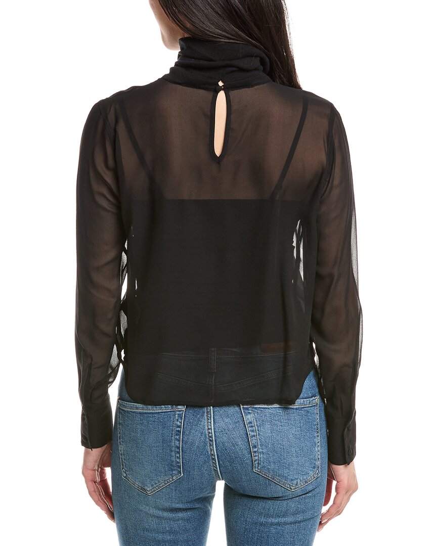 L'agence Toulon Mix Turtleneck Silk Top