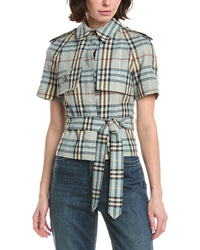 Burberry Check Trench Linen & Wool-Blend Shirt