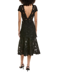 Simkhai Laura Guipure Lace Cap Sleeve Midi Dress