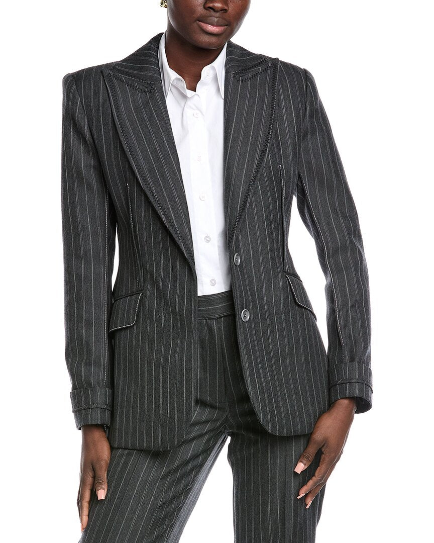 Simkhai Gamela Single Breasted Wool-Blend Blazer