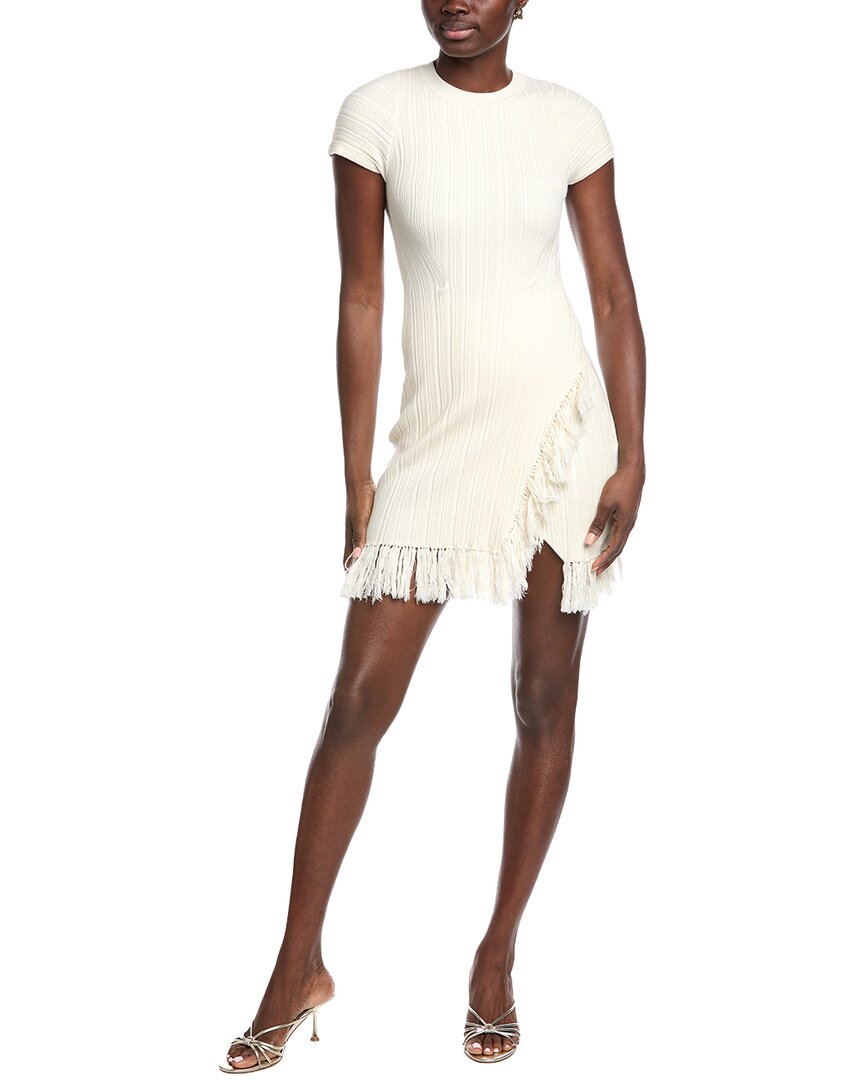 Simkhai Demitria Crewneck Mini Dress With Wrap