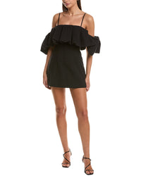 Simkhai Puff Detail Linen-Blend Mini Dress