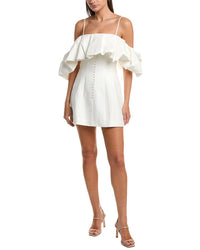 Simkhai Puff Detail Linen-Blend Mini Dress