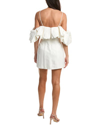 Simkhai Puff Detail Linen-Blend Mini Dress