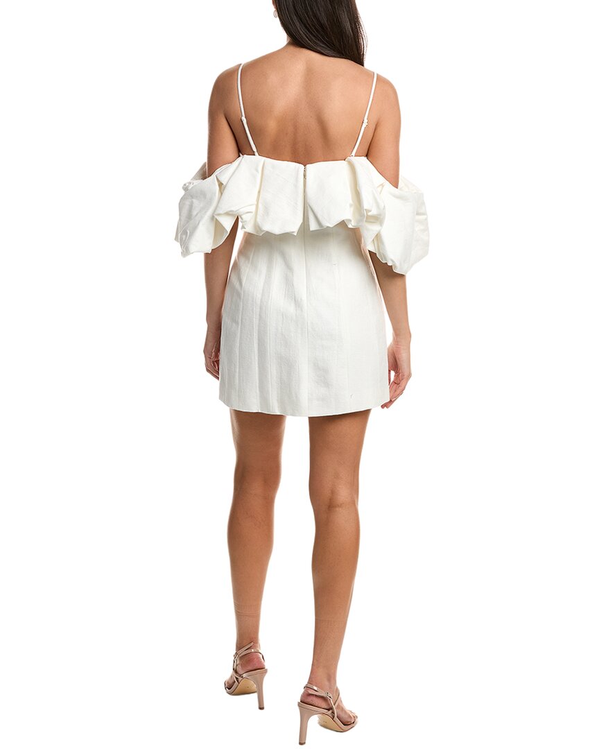Simkhai Puff Detail Linen-Blend Mini Dress