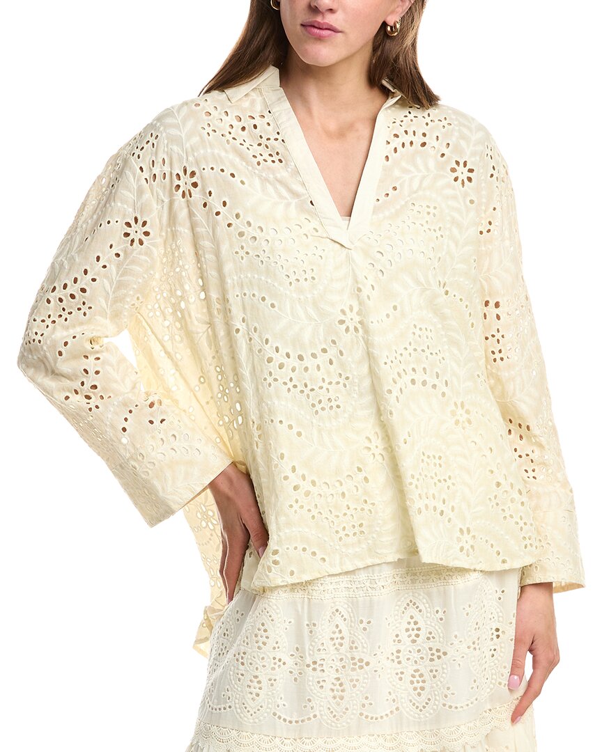 Colette Rose Eyelet Lace V-Neck Top