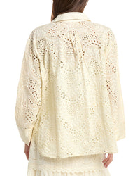 Colette Rose Eyelet Lace V-Neck Top
