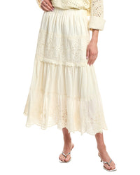 Colette Rose Eyelet Midi Skirt