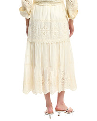 Colette Rose Eyelet Midi Skirt