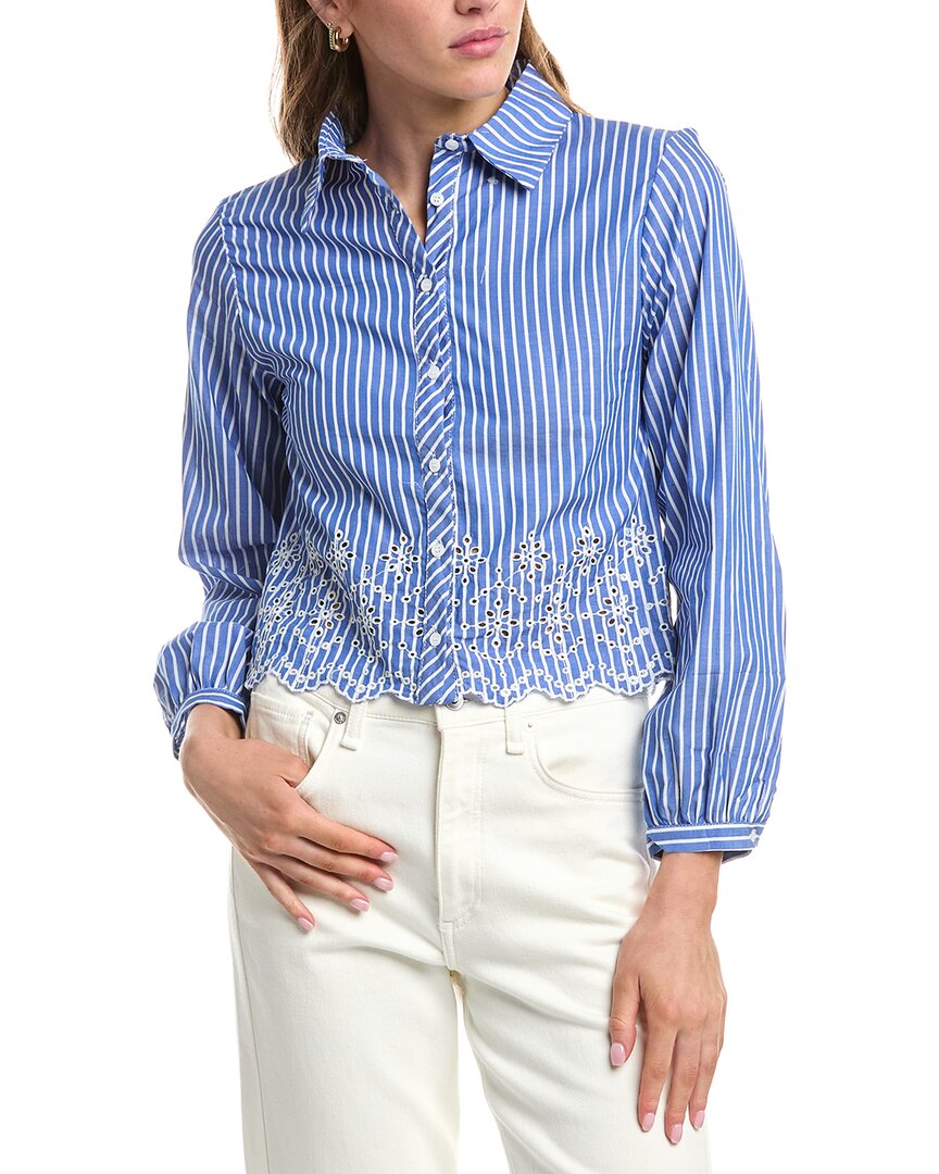 Colette Rose Eyelet Lace Button Front Top