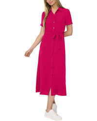 Cece Button Down Midi Shirt Dress