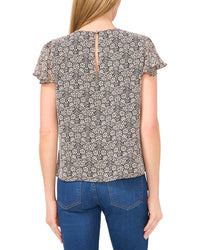 Cece Short Flutter Sleeve Top