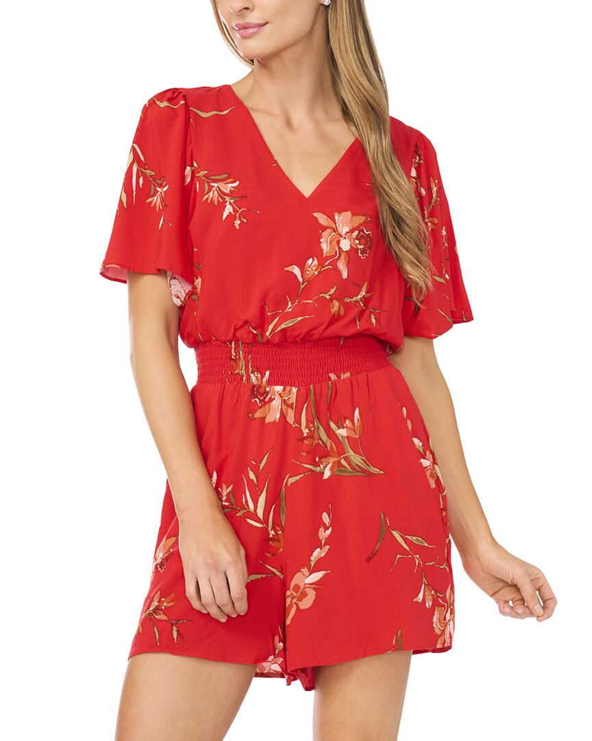 Cece V Neck Flutter Sleeve Romper