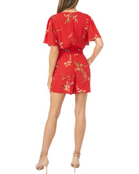 Cece V Neck Flutter Sleeve Romper