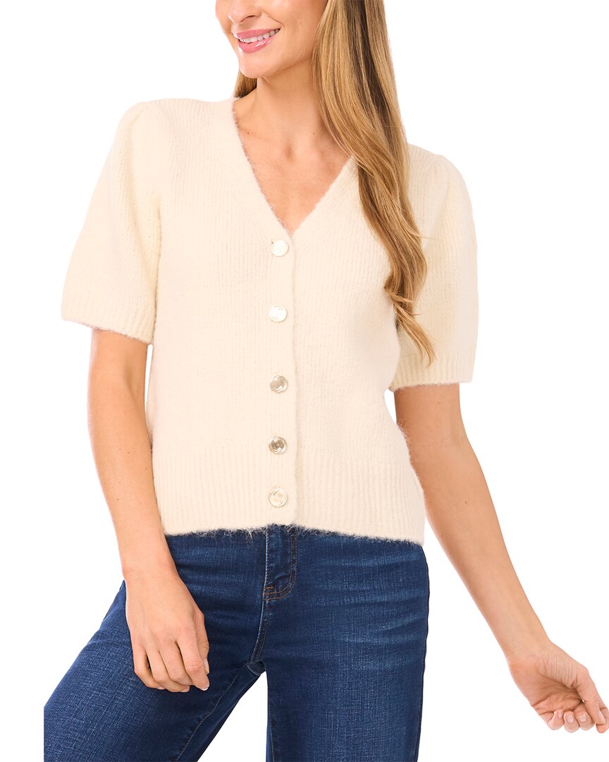Cece Puff Hairy Wool-Blend Cardigan
