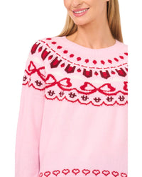 Cece Bow Fairisle Raglan Sweater