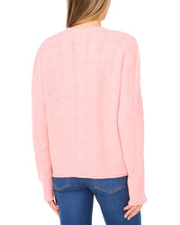 Cece Cable V Neck Cardigan