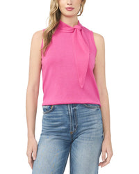 Cece Tie Neck Wool-Blend Tank